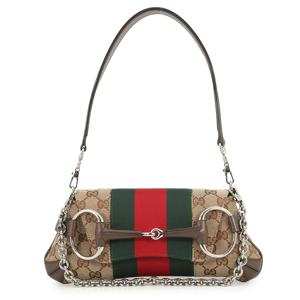 Gucci Shoulder Bag GG Canvas Leather One